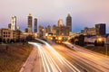 Atlanta downtown skyline at dusk Royalty Free Stock Photo