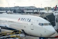 Atlanta, GA - 6-3-2023: Delta Airplane Being Boarded