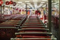 Atlanta Ga a line of red shopping carts at Target