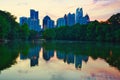 Colorful sunset over the skyline mid town Atlanta Royalty Free Stock Photo