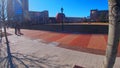 Centennial Olympic Park people and the College Football Hall of Fame in Atlanta GA Royalty Free Stock Photo