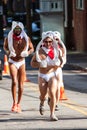 Men Wearing Speedos And Polar Bear Accessories Run In Fundraiser