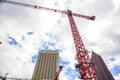 Downtown Atlanta city scene skyscrapers and a red crane Royalty Free Stock Photo