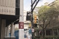 Downtown Atlanta Valet parking sign traffic signal and buildings Royalty Free Stock Photo