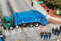 Garbage Truck Blocks Street To Prevent Terrorism During Veterans Parade