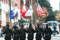 Color Guard Presents Colors While Walking In Atlanta Veterans Parade