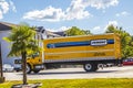 A Penske truck parked at Microtel Inn by Wyndham Royalty Free Stock Photo