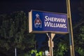 Sherwin - Williams street sign at night
