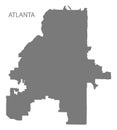 Atlanta Georgia city map grey illustration silhouette shape