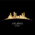 Atlanta Georgia city skyline silhouette black background Royalty Free Stock Photo