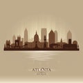 Atlanta Georgia city skyline vector silhouette Royalty Free Stock Photo