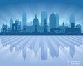 Atlanta Georgia city skyline vector silhouette Royalty Free Stock Photo