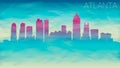 Atlanta Georgia City USA Skyline Vector Silhouette. Broken Glass Abstract Geometric Dynamic Textured. Banner Background. Colorful Royalty Free Stock Photo