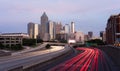 Atlanta Georgia Rush Hour Traffic Dusk Downtown City Skyline Royalty Free Stock Photo