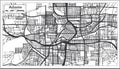 Atlanta Georgia USA City Map in Retro Style Black and White Colo