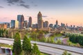 Atlanta, Georgia, USA downtown city skyline over highways Royalty Free Stock Photo