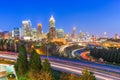 Atlanta, Georgia, USA downtown city skyline over highways Royalty Free Stock Photo