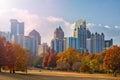 Atlanta, Georgia, USA midtown skyline from Piedmont Park Royalty Free Stock Photo