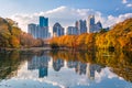 Atlanta, Georgia, USA Piedmont Park skyline in autumn Royalty Free Stock Photo