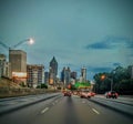 Atlanta on a lonely spring Evening, glowing cityscape full of possibilities