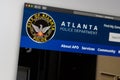 Atlanta Police Department website homepage. Close up of APD logo.