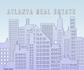 Atlanta Real Estate City Represents Housing Investment And Ownership 3d Illustration