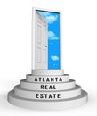 Atlanta Real Estate Doorway Represents Housing Investment And Ownership 3d Illustration