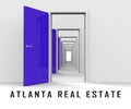 Atlanta Real Estate Doorways Represent Housing Investment And Ownership 3d Illustration