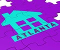 Atlanta Real Estate Jigsaw Represents Housing Investment And Ownership 3d Illustration