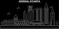 Atlanta silhouette skyline. USA - Atlanta vector city, american linear architecture, buildings. Atlanta travel Royalty Free Stock Photo