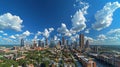 Atlanta Skyline with fluffy clouds Royalty Free Stock Photo