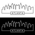 Atlanta skyline. Linear style. Royalty Free Stock Photo