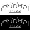 Atlanta skyline. Linear style. Royalty Free Stock Photo