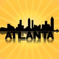 Atlanta skyline reflected with sunburst