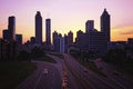 Atlanta skyline at sunset Royalty Free Stock Photo