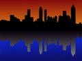 Atlanta Skyline at sunset Royalty Free Stock Photo