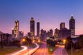 Atlanta skyline during twilight Royalty Free Stock Photo