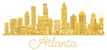 Atlanta USA City skyline golden silhouette. Royalty Free Stock Photo