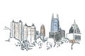 Atlanta USA sketch vector city line art Royalty Free Stock Photo