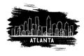 Atlanta USA Skyline Silhouette. Hand Drawn Sketch. Royalty Free Stock Photo