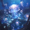 Atlantean Dreamscape - Underwater City Fantasy Royalty Free Stock Photo