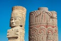Atlantean figure at the archeological sight in Tula. Mexico Royalty Free Stock Photo
