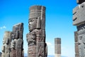 Atlantean figures at the archaeological sight in Tula Royalty Free Stock Photo