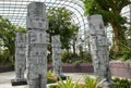 Atlantean Figures Replicas at Gardens by the Bay Flower Dome, Singapore Royalty Free Stock Photo