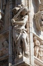 Atlantes supporting the main facade of the Milan Cathedral, Duomo di Santa Maria Nascente, Milan, Italy