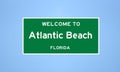 Atlantic Beach, Florida city limit sign. Town sign from the USA