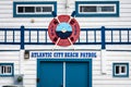 ATLANTIC CITY, NEW JERSEY - JUNE 18, 2019:  Close up of Atlantic City Beach Patrol Headquarters building as seen from the Royalty Free Stock Photo