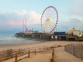 ATLANTIC CITY, NJ - MAY 2018. View of Atlantic City at sunset, New Jersey. The city is known for its casinos, boardwalk and beach Royalty Free Stock Photo