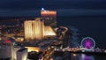 Atlantic City at Night, New Jersey, Downtown, Drone View, City Lights