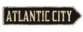 Atlantic city vintage rusty metal sign